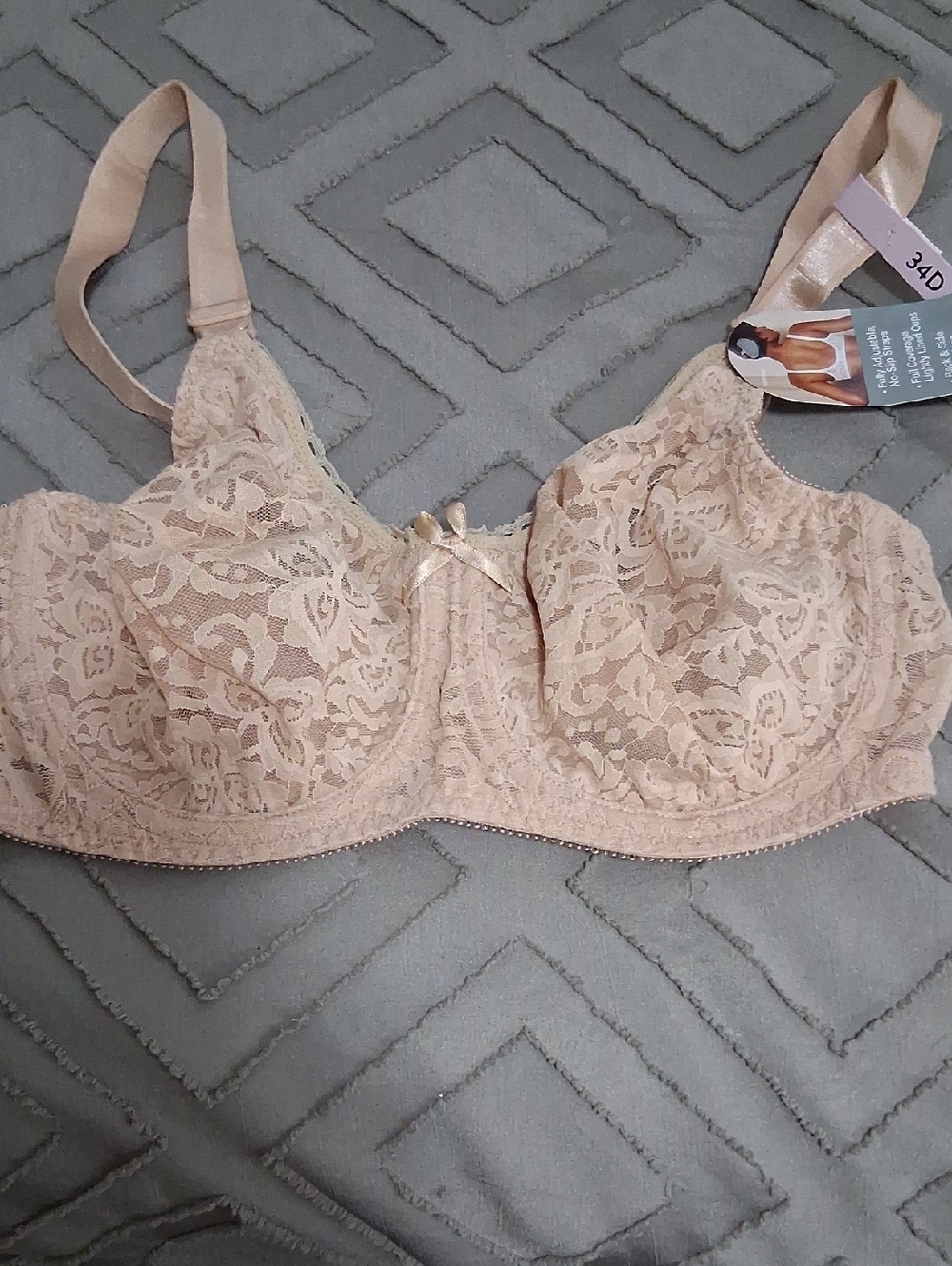 Bali Lace Underwire Bra - Beige